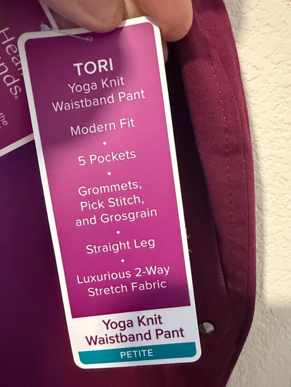 Women's Scrub Pants Healing Hands Yoga Knit Waistband Purple Label Medical Nurse - Picture 4 of 9